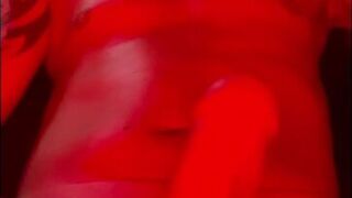 Stroking my oiled up long cowboy cock - porn video